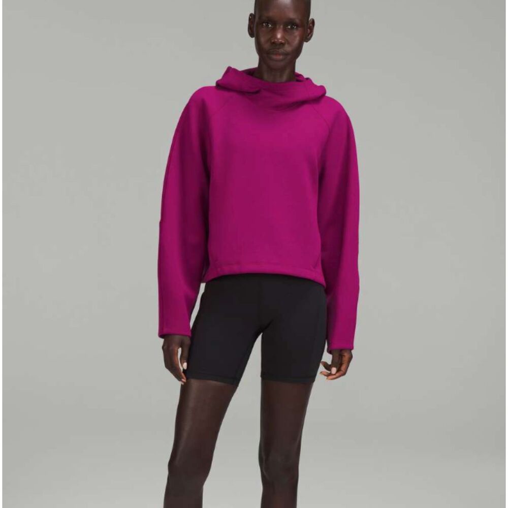 Women Lululemon AirWrap Modal Pullover Hoodie Magenta Purple Size 10 Athleisure